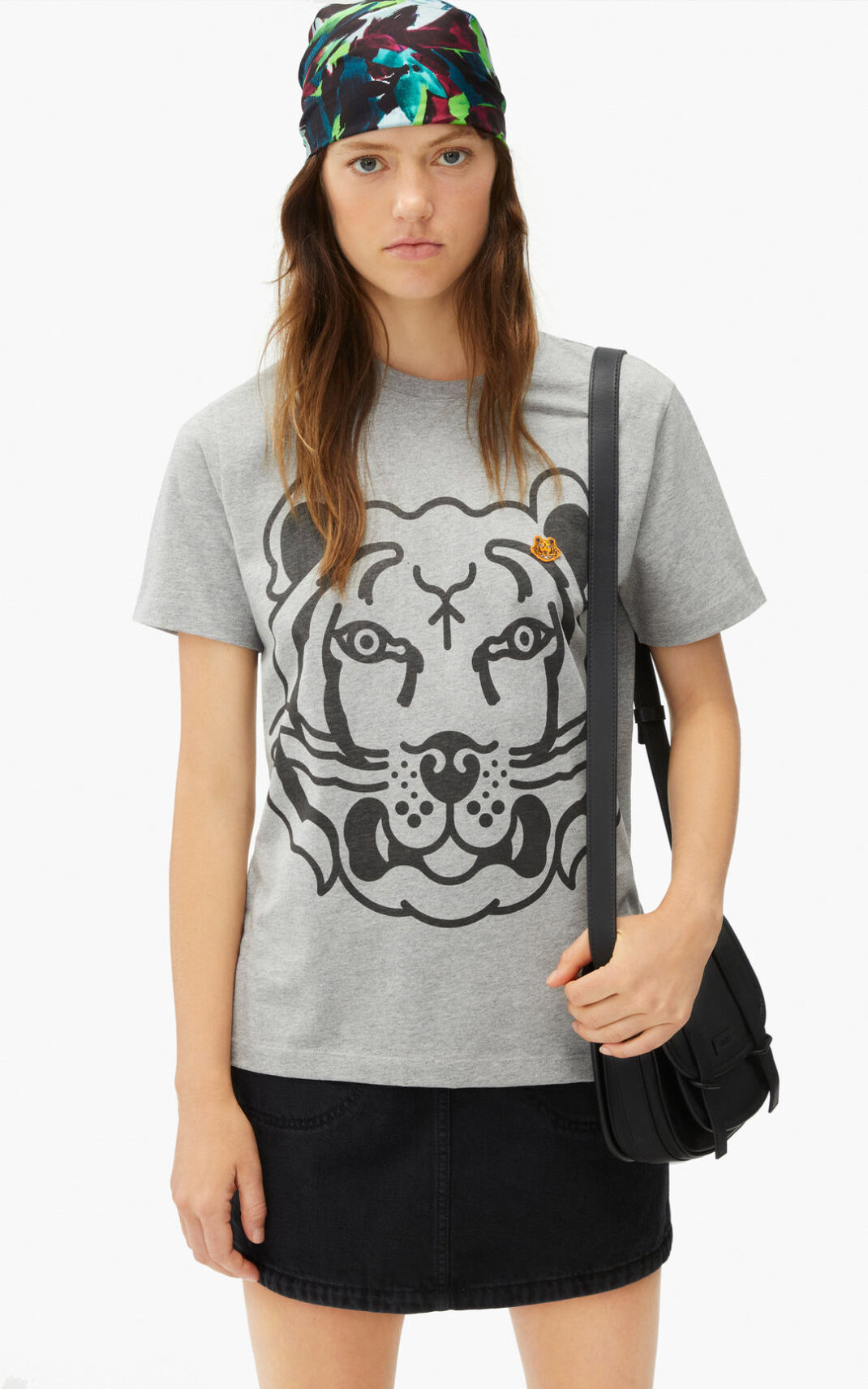 Kenzo K Tiger loose fitting μπλουζακια γυναικεια γκρι | GR340934